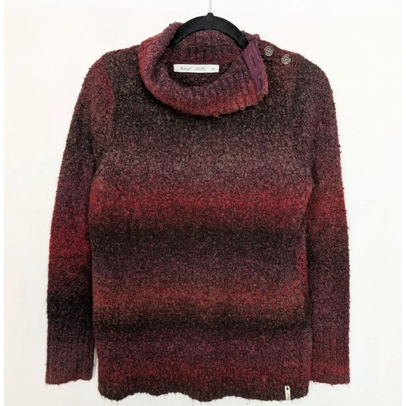 Woolrich sz. M Sweater Ombre Striped Wool Blend Chunky Brushed Knit Pullover Top - Picture 1 of 10